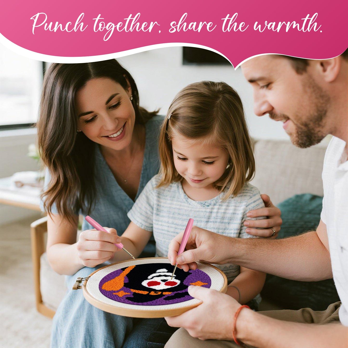 Grim Reaper and Witch -Punch Needle Decor Kit