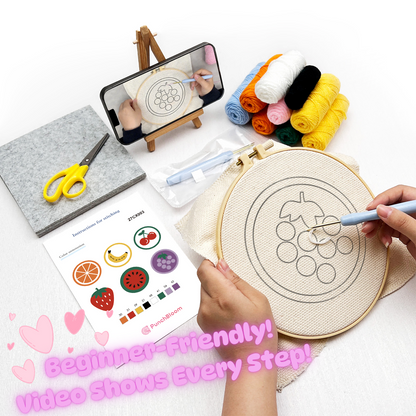 Fruits Punch Needle Coaster Kit - 6PCS