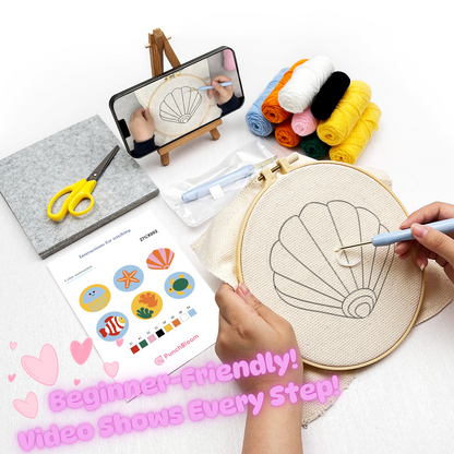 Ocean Punch Needle Coaster Kit - 6PCS