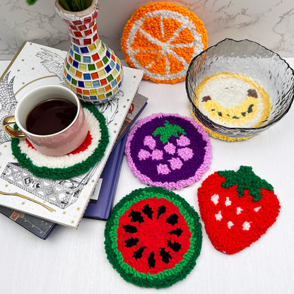 Fruits Punch Needle Coaster Kit - 6PCS
