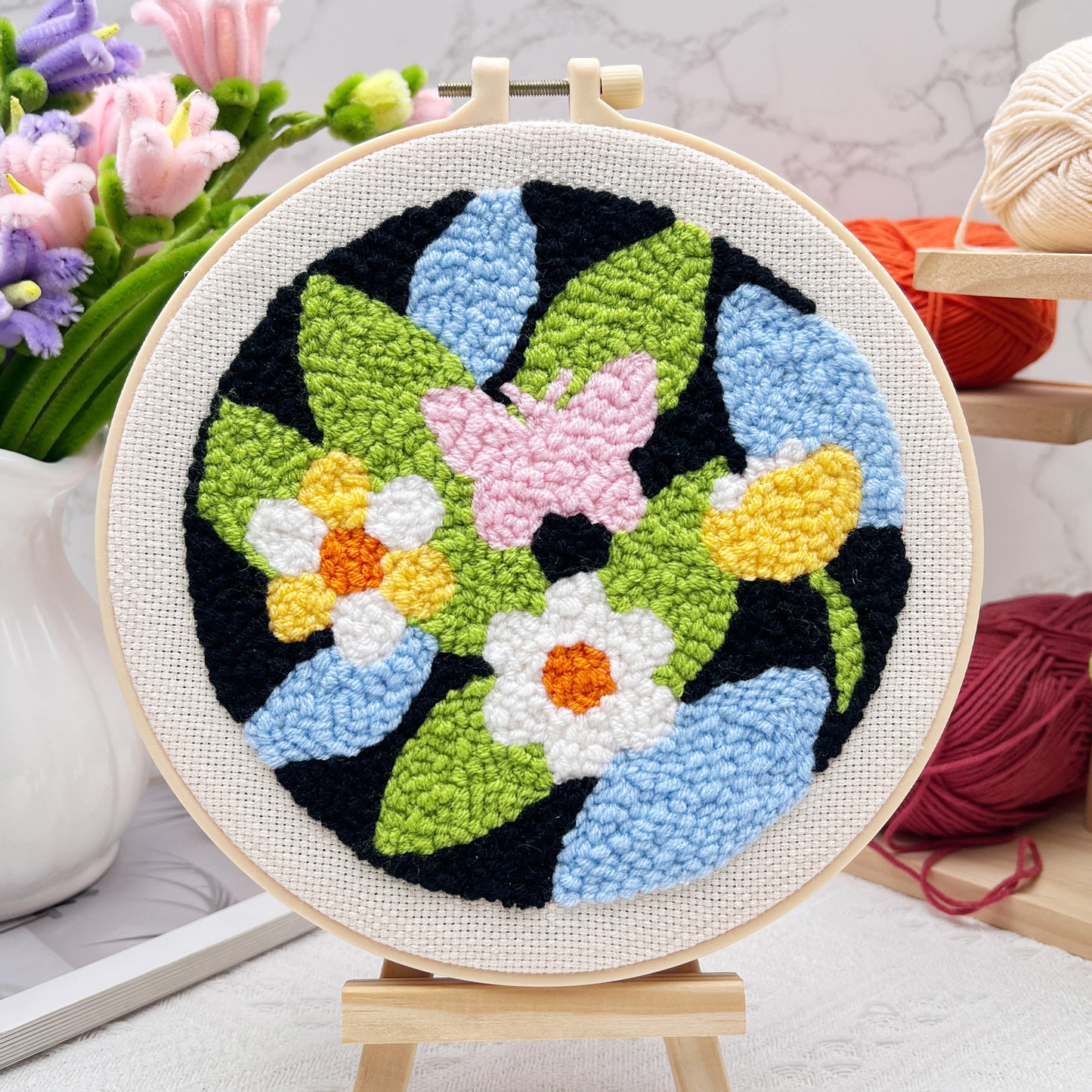 Flowers-Punch Needle Decor Kit