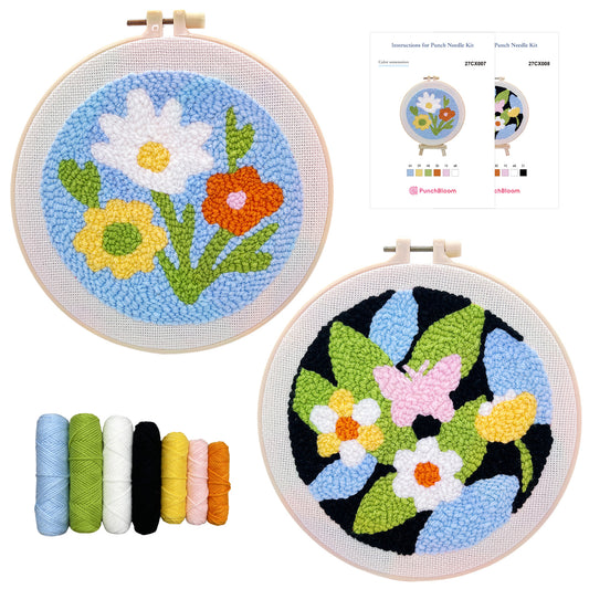 Flowers-Punch Needle Decor Kit