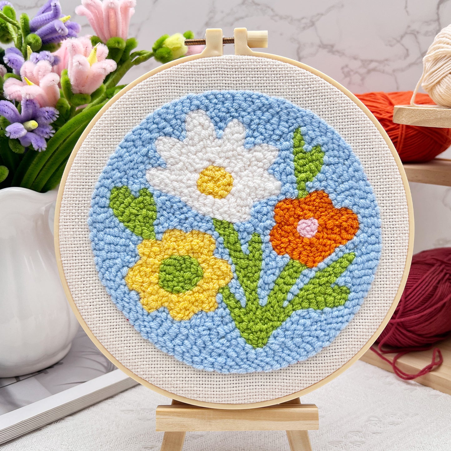 Flowers-Punch Needle Decor Kit