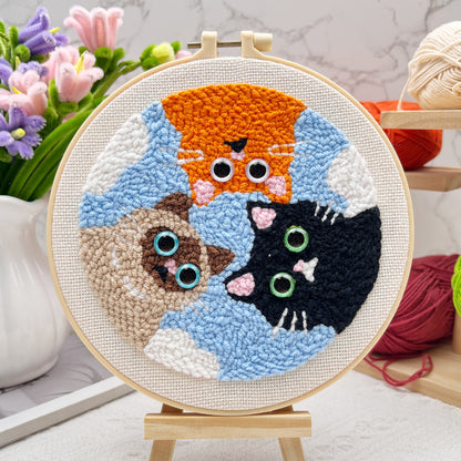 Cats and Dogs -Punch Needle Decor Kit