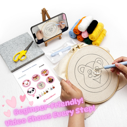 Cuties Punch Needle Coaster Kit - 6PCS