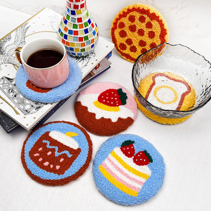 Desserts Punch Needle Coaster Kit - 6PCS