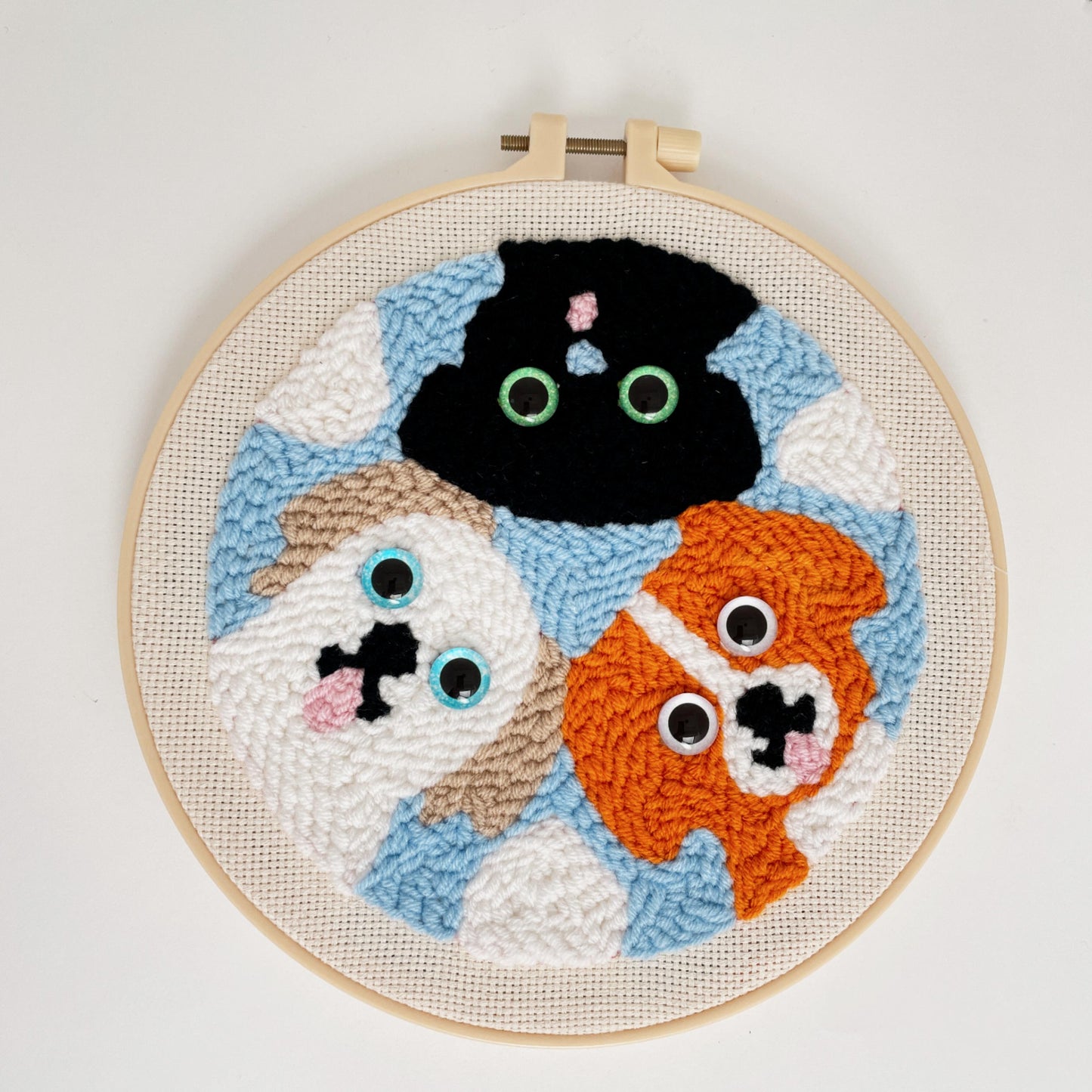 Cats and Dogs -Punch Needle Decor Kit