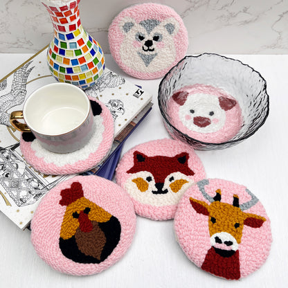 Cuties Punch Needle Coaster Kit - 6PCS