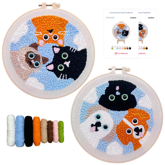 Cats and Dogs -Punch Needle Decor Kit