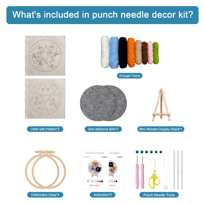 Cats and Dogs -Punch Needle Decor Kit