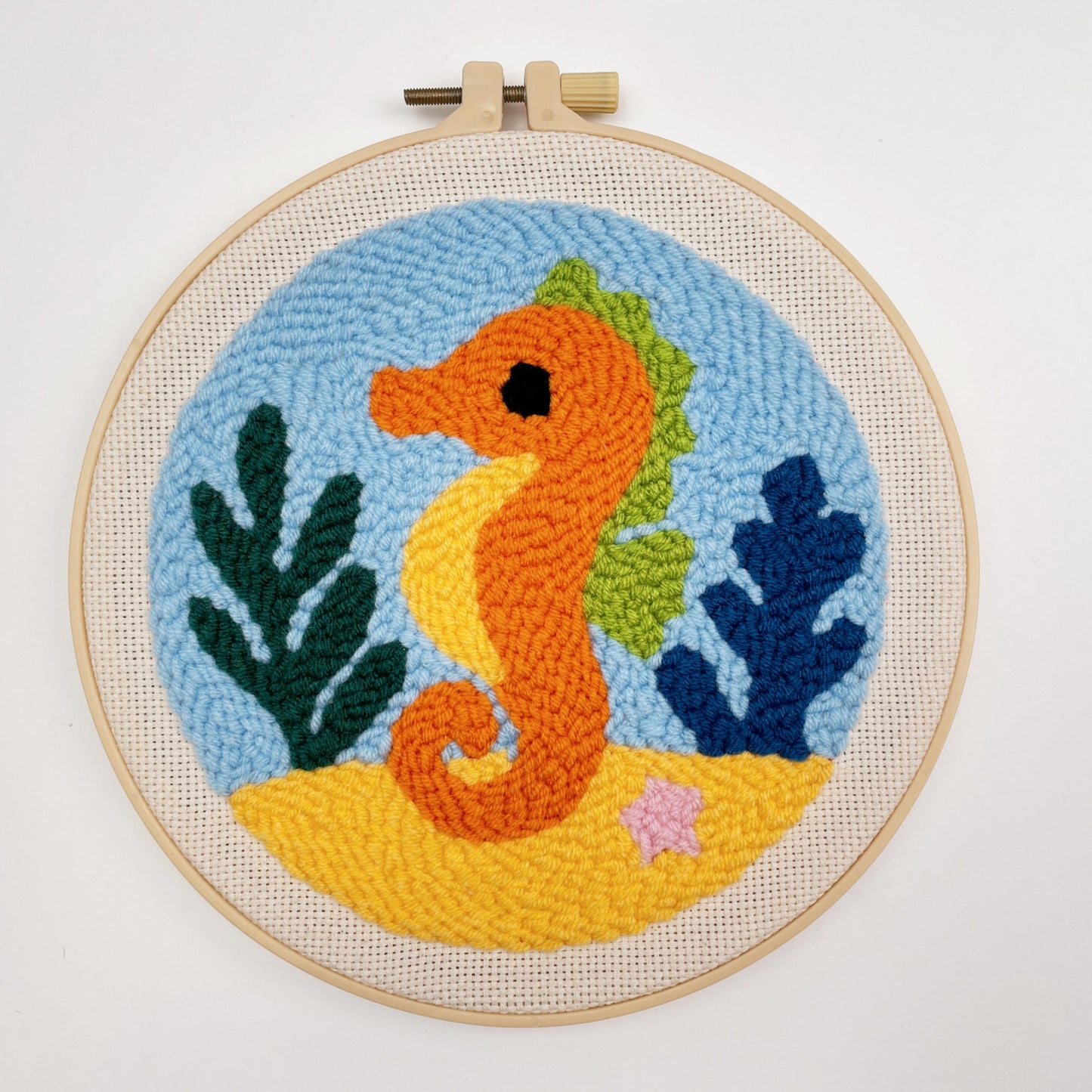 Turtle & Seahorse -Punch Needle Decor Kit