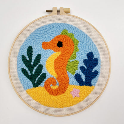 Turtle & Seahorse -Punch Needle Decor Kit